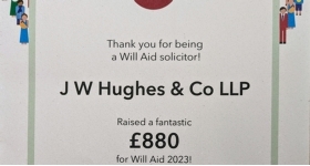 JW Hughes & Co again raises money for Will Aid!
